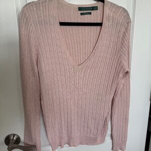 Lauren Ralph Lauren Cable Knit Pink Sweater!